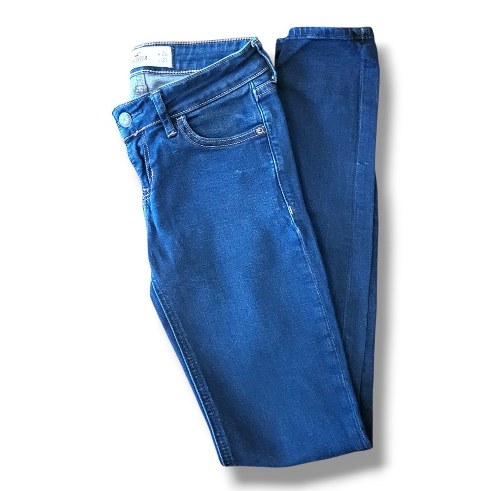Hollister Junior's Size 0 R Waist 24 Dark Wash Y2K Skinny Jeans